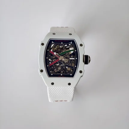 UMI RM 67-02 White Quartz TPT Carbon Case White Fabric Strap Skeleton Super Clone Watch image 2