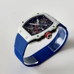 UMI Richard Mille RM 67-02 Alexis Pinturault White Quartz TPT Carbon Blue Strap Automatic Super Clone Watch image 4