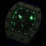 Luxury Super Clone Richard Mille RM 011-FM Watch – White Ceramic Case, Skeleton Dial, Blue Rubber Strap image 11