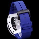 Luxury Super Clone Richard Mille RM 011-FM Watch – White Ceramic Case, Skeleton Dial, Blue Rubber Strap image 10