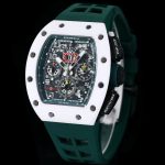 Luxury Super Clone Richard Mille RM 011 Massa Flyback Chronograph – Swiss Movement, Green Rubber Strap image 3