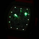 Luxury Men’s Richard Mille RM 011 Super Clone Watch, Black Ceramic Case, Red Rubber Strap image 8