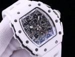 Luxury Richard Mille RM 11-03 Super Clone Watch | Swiss Movement | Titanium & White Ceramic | Skeleton Sport Design image 7