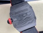 Swiss Super Clone Richard Mille RM27-03 Black Carbon Fiber Case with Red Woven Strap image 8