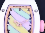 Richard Mille RM 07-03 Super Clone, White Ceramic Case Pastel Swirl Dial White Rubber Strap Luxury Ladies Wristwatch image 7