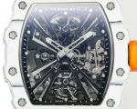 Richard Mille RM 12-01 Tourbillon Super Clone - White Carbon Fiber Orange Strap image 5