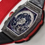 UMI RM 67-02 Sebastien Ogier Black Forged Carbon Red Fabric Strap Super Clone Watch image 9