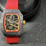 UMI RM 67-02 Alexander Zverev Skeleton Red Dial Red Strap Carbon Fiber Sports Super Clone Watch image 2