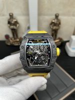 Swiss Super Clone Richard Mille RM 35-02 Watch For Men – Skeleton Dial, Yellow Rubber Strap, Luxury Sport Design image 3