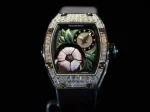 Richard Mille RM 19-02 Super Clone, Diamond-Set Case 3D Flower Skeleton Dial Luxury Ladies Automatic Wristwatch image 2