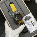 Swiss Super Clone Richard Mille RM 12-01 Tourbillon Watch – Bold Yellow Fabric Strap, Carbon Fiber Barrel Case, Skeleton Dial image 2
