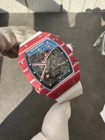 Richard Mille RM 67-02 Super Clone Ultra Thin Skeleton Dial Quartz TPT Red White Case image 3