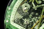 Luxury Super Clone Richard Mille RM 26-01 Panda Tourbillon Watch Full Crystal Case Skeleton Dial with White Rubber Strap image 6