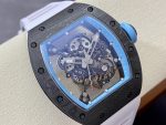 Super Clone Richard Mille RM055 NTPT Carbon Fiber Light Blue Skeleton Dial Super Clone Watch image 3