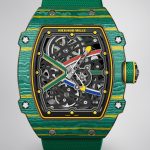 Best Super Clone Richard Mille RM 67-02 Skeleton Dial Watch With Green Fabric Strap image 1