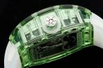 Luxury Super Clone Richard Mille RM 26-01 Panda Tourbillon Watch Full Crystal Case Skeleton Dial with White Rubber Strap image 8