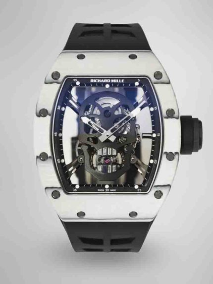 Best Swiss Super Clone Richard Mille RM52 Skull Tourbillon Watch with Rubber Strap image 1