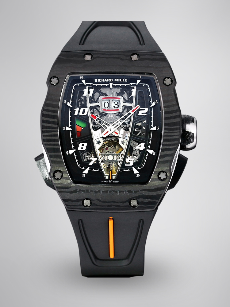 Super Clone Richard Mille RM 40-01 McLaren Speedtail Carbon Case Rubber Strap Tourbillon Movement Watch image 1 Super Clone Richard Mille RM 40-01 McLaren Speedtail Carbon Case Rubber Strap Tourbillon Movement Watch image 1