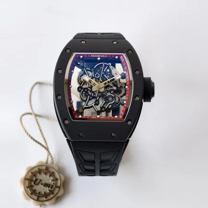 UMI Richard Mille RM 055 Bubba Watson Best Super Clone with Black Ceramic Case Red Flange RMUL2 Movement image 2