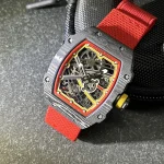 UMI RM 67-02 Alexander Zverev Skeleton Red Dial Red Strap Carbon Fiber Sports Super Clone Watch image 4