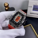 Richard Mille RM 037 Super Clone Diamond-Set Case Red Rubber Strap Luxury Ladies Wristwatch image 4