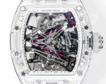 Richard Mille RM 38-02 Tourbillon Bubba Watson Pink Skeleton Crystal Transparent Super Clone Super Clone Watch image 3