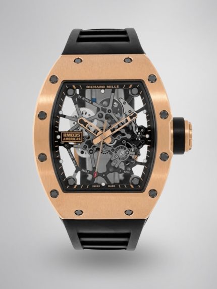 Super Clone Richard Mille RM035 Americas Rose Gold Super Clone Luxury Skeleton Sports Watch image 1