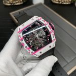 Richard Mille RM 38 02 Bubba Watson Super Clone Swiss Tourbillon 43mm White Pink Quartz TPT Skeleton Dial image 5