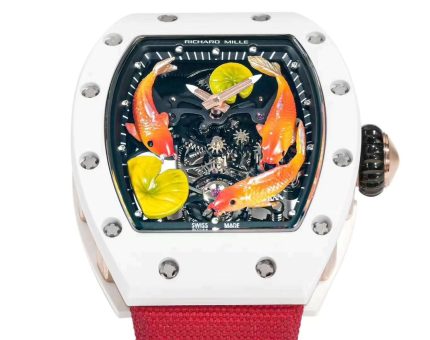 Best Super Clone Richard Mille RM S10 Koi Tourbillon Watch – Red Strap image 2