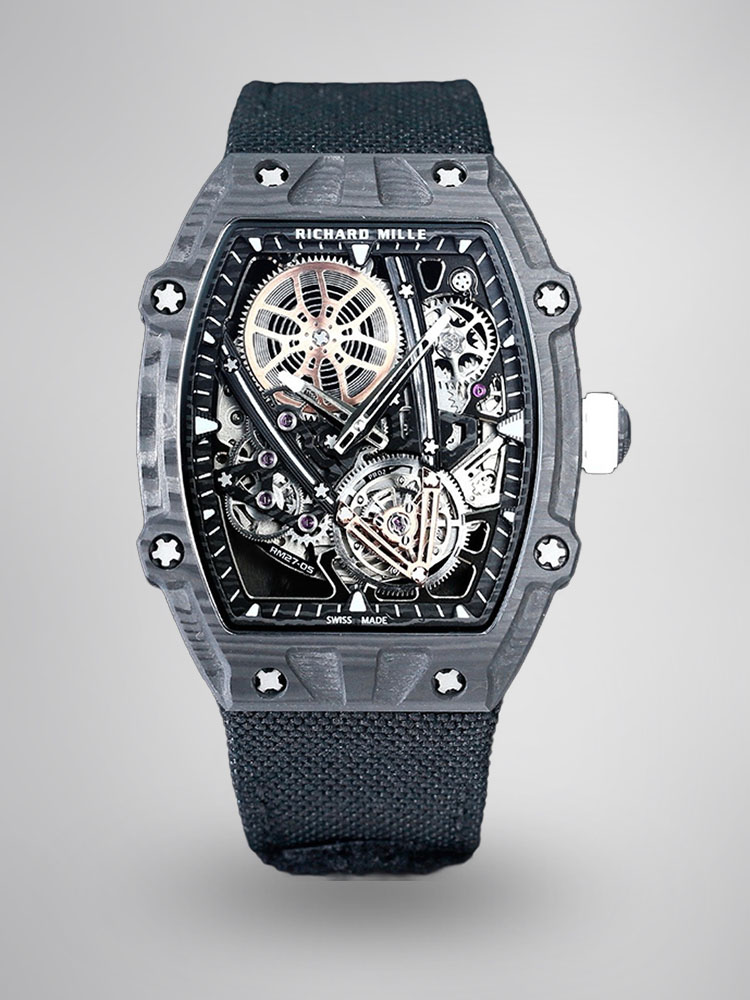 Richard Mille RM 27-05 Rafael Nadal Flying Tourbillon Super Clone Swiss Movement Carbon Fiber Case Watch image 1 Richard Mille RM 27-05 Rafael Nadal Flying Tourbillon Super Clone Swiss Movement Carbon Fiber Case Watch image 1