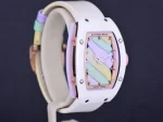 Richard Mille RM 07-03 Super Clone, White Ceramic Case Pastel Swirl Dial White Rubber Strap Luxury Ladies Wristwatch image 6