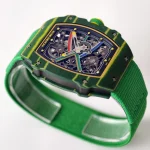 UMI RM 67-02 Van Niekerk Green Carbon Yellow Bezel Green Fabric Strap Super Clone Watch image 3