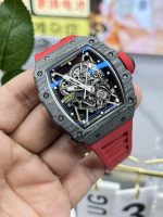Super Clone Richard Mille RM35-02 Red Rubber Strap Swiss Movement Sports Watch image 4