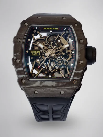 UMI Richard Mille Super Clone RM 35-02 Rafael Nadal Carbon TPT Black Strap RMAL1 Automatic Movement image 1