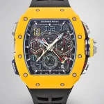 Super Clone Richard Mille RM 65-01 McLaren W1 Yellow Automatic Skeleton Watch image 1
