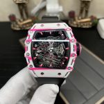Richard Mille RM 38 02 Bubba Watson Super Clone Swiss Tourbillon 43mm White Pink Quartz TPT Skeleton Dial image 3