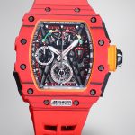 Best Richard Mille RM 50-03 Mclaren Super Clone Red Strap Watch For Men – Red Carbon Skeleton Dial with Swiss Movement image 1