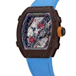 Richard Mille RM 27-04 Super Clone, Brown Carbon Case Skeleton Grid Dial Blue Nylon Strap Luxury Sports Wristwatch image 5