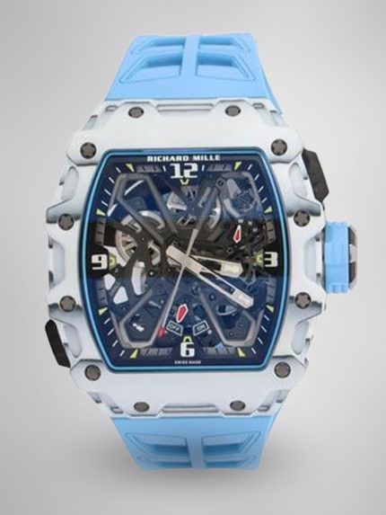 Best Swiss Richard Mille RM 35-03 Super Clone Rafael Nadal Watch for Men | White Carbon Fiber Case | Blue Strap image 1