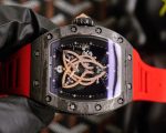 High-end Super Clone Richard Mille RM 019 NTPT Carbon Case Red Strap Tourbillon Watch Diamond Celtic Knot Skeleton Dial image 4