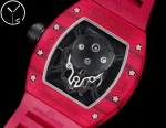 Richard Mille RM 052 Super Clone Red Carbon Case Skull Skeleton Dial Red Rubber Strap Luxury Sports Wristwatch image 6