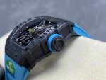Super Clone Richard Mille RM 35-02 Swiss NTPT Carbon Fiber Case, Blue Rubber Strap Watch image 3