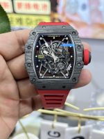 Super Clone Richard Mille RM35-02 Red Rubber Strap Swiss Movement Sports Watch image 7