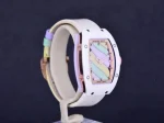 Richard Mille RM 07-03 Super Clone, White Ceramic Case Pastel Swirl Dial White Rubber Strap Luxury Ladies Wristwatch image 5