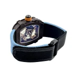 Richard Mille RM 27-04 Super Clone, Brown Carbon Case Skeleton Grid Dial Blue Nylon Strap Luxury Sports Wristwatch image 8