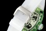 Luxury Super Clone Richard Mille RM 26-01 Panda Tourbillon Watch Full Crystal Case Skeleton Dial with White Rubber Strap image 10