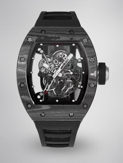 Super Clone Swiss RM055 Carbon Fiber Super Clone Watch – Skeleton Design image 1