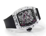 Super Clone Richard Mille RM 38-02 Pink Themed Crystal Skeleton Tourbillon Black Rubber Strap Watch image 4