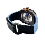 Richard Mille RM 27-04 Super Clone, Brown Carbon Case Skeleton Grid Dial Blue Nylon Strap Luxury Sports Wristwatch image 9
