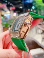 Luxury Super Clone Richard Mille RM 007 Ladies Diamond Set Green Strap Watch – Black Dial, Green Rubber Strap image 7
